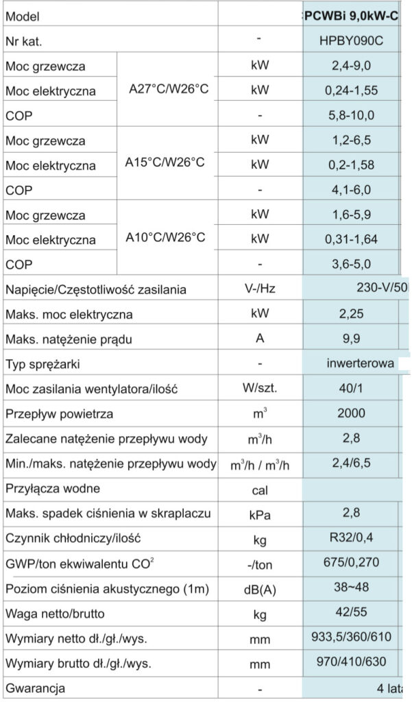 Hewalex PCWBi 9 kW-C pompa ciepła do basenu + BAJPAS - Pompa ciepła do ...